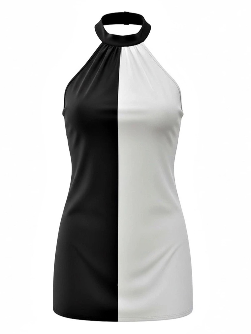 Venus Black & White Colorblocked Halter Top | Size S |